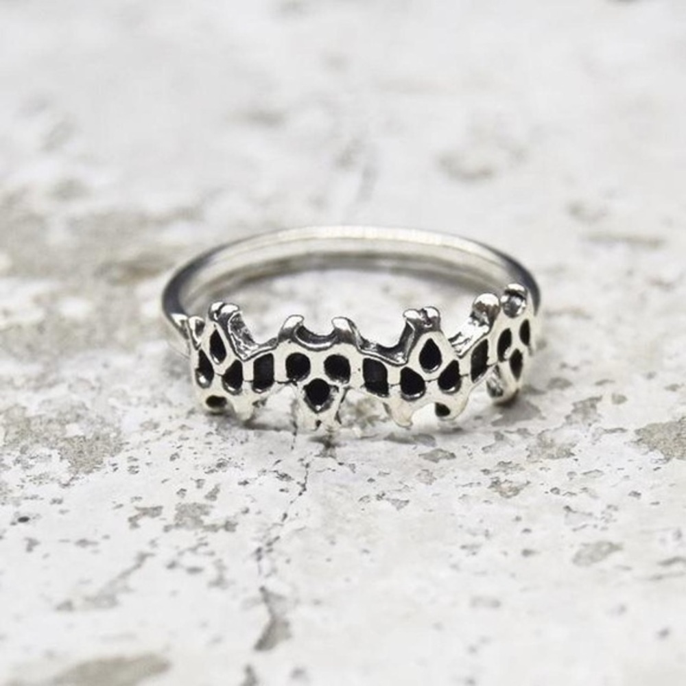 Edgy Etched Flame Ring